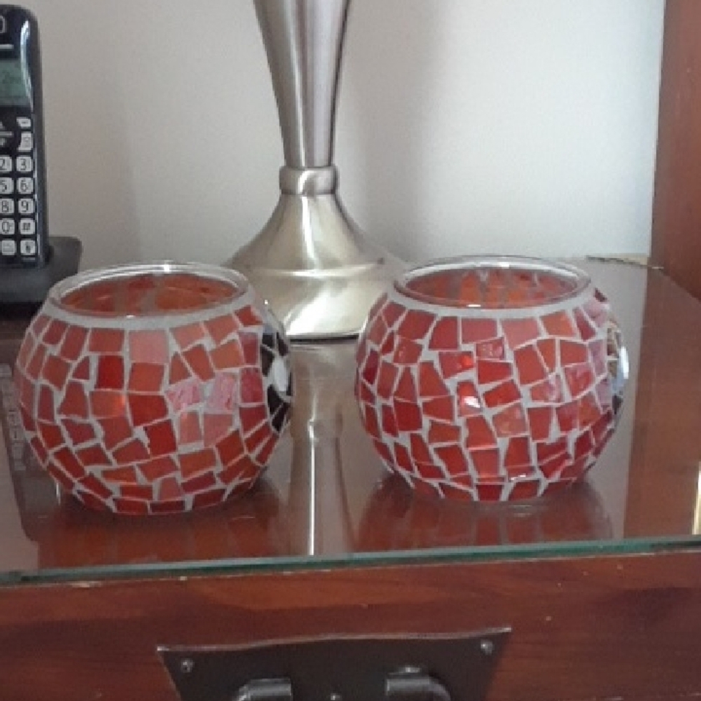 Mosaic Skull Candle Holders - Picture 6 of 8